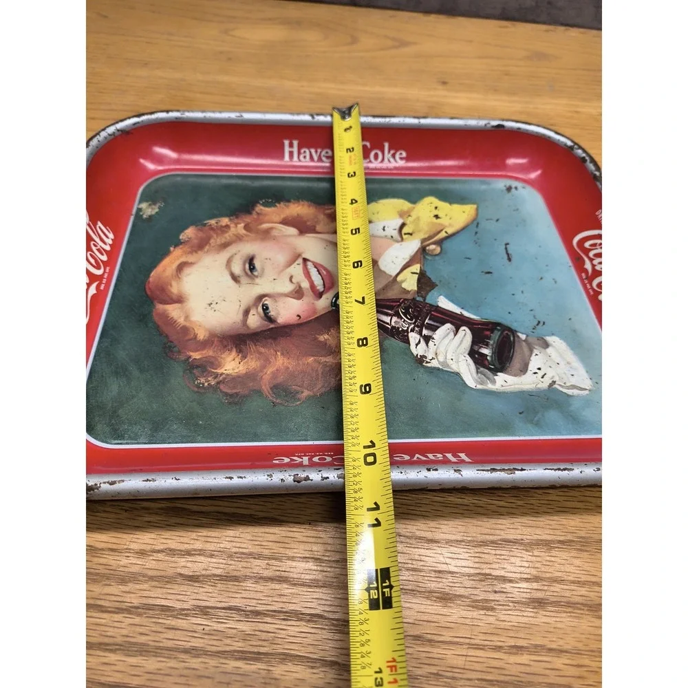 Vintage Coca Cola Have A Coke Tin Tray With Redheaded‎ Woman